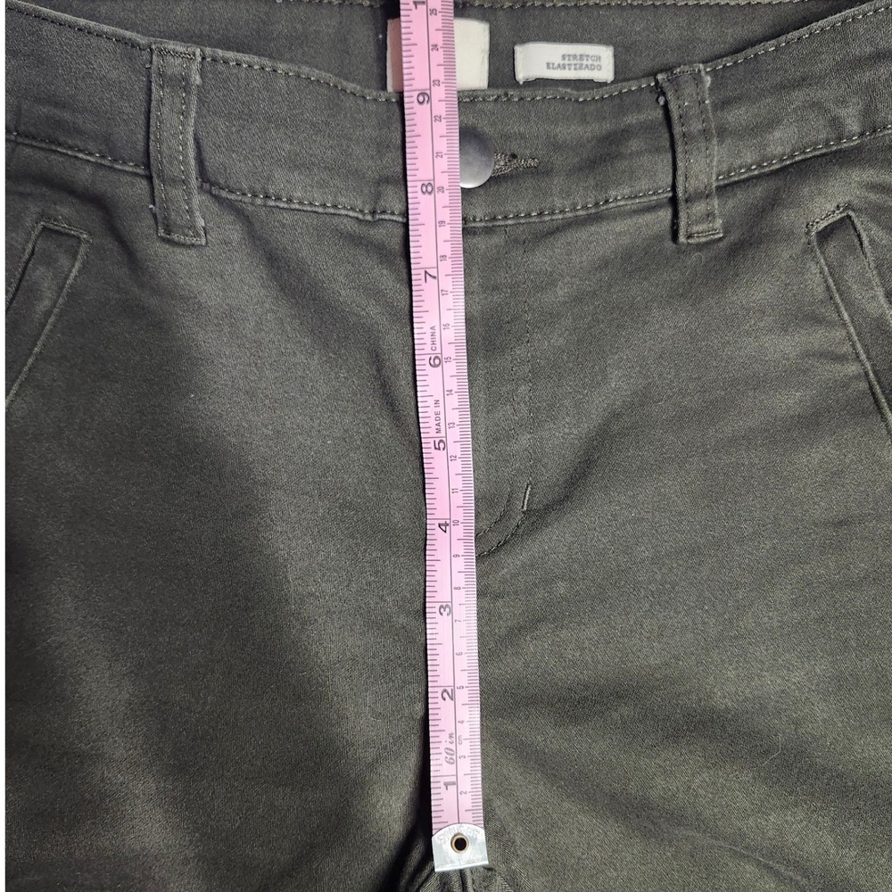 A New Day Olive Green Stretch Elastizo Pants Size 2 Zip Pockets Casual - Picture 6 of 8
